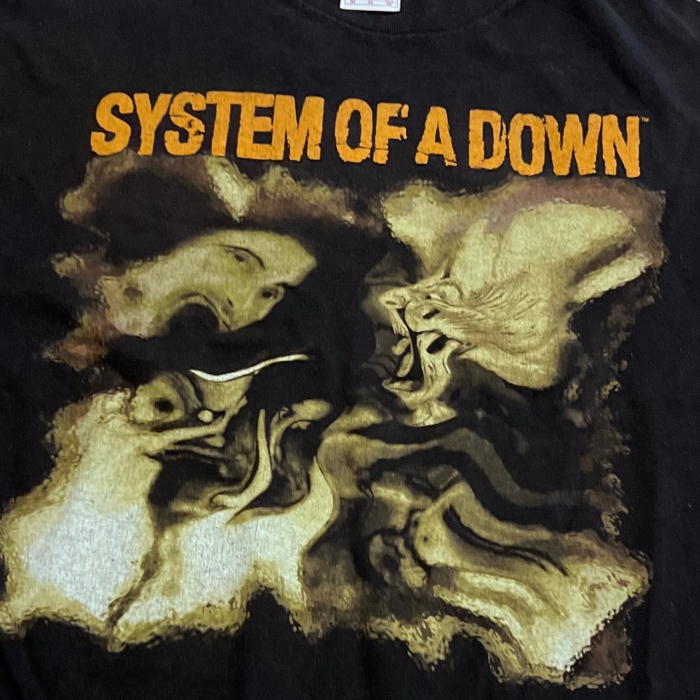 Vintage System of a Down Black Graphic Unisex T-Shirt